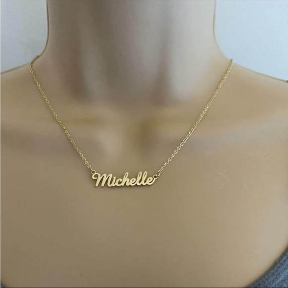 Michelle 18K plated name Chain necklace gold - Picture 1 of 1